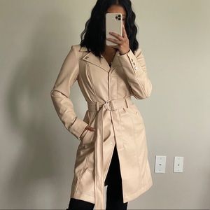 GUESS faux leather beige trench jacket